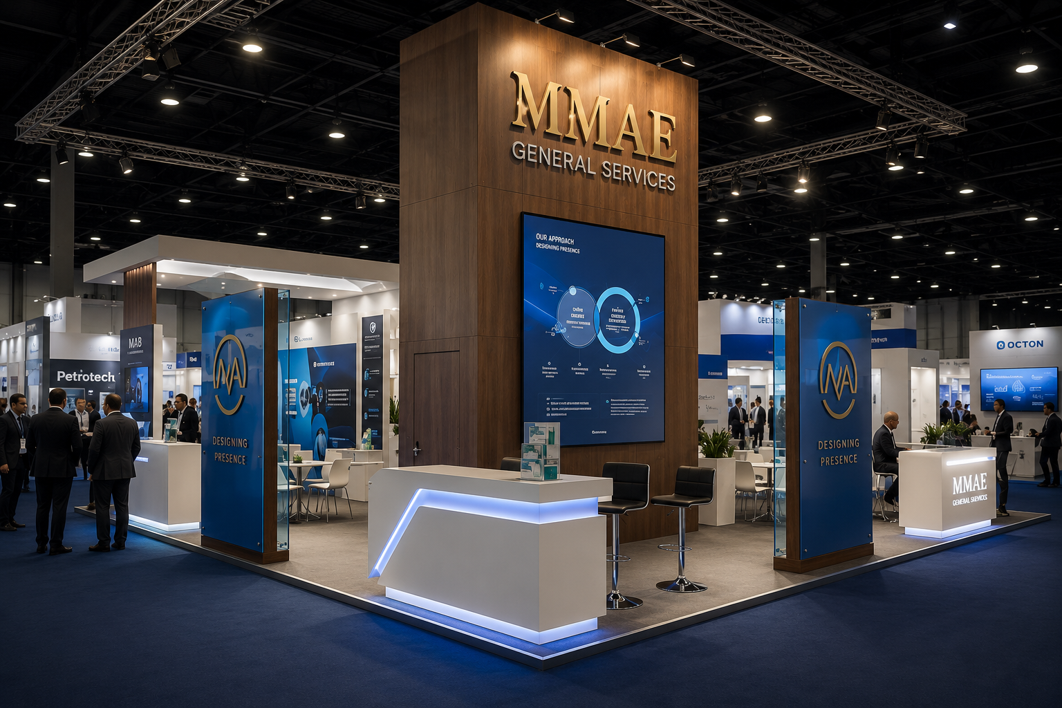 Diseño de stands para eventos corporativos en el Caribe — MMAE