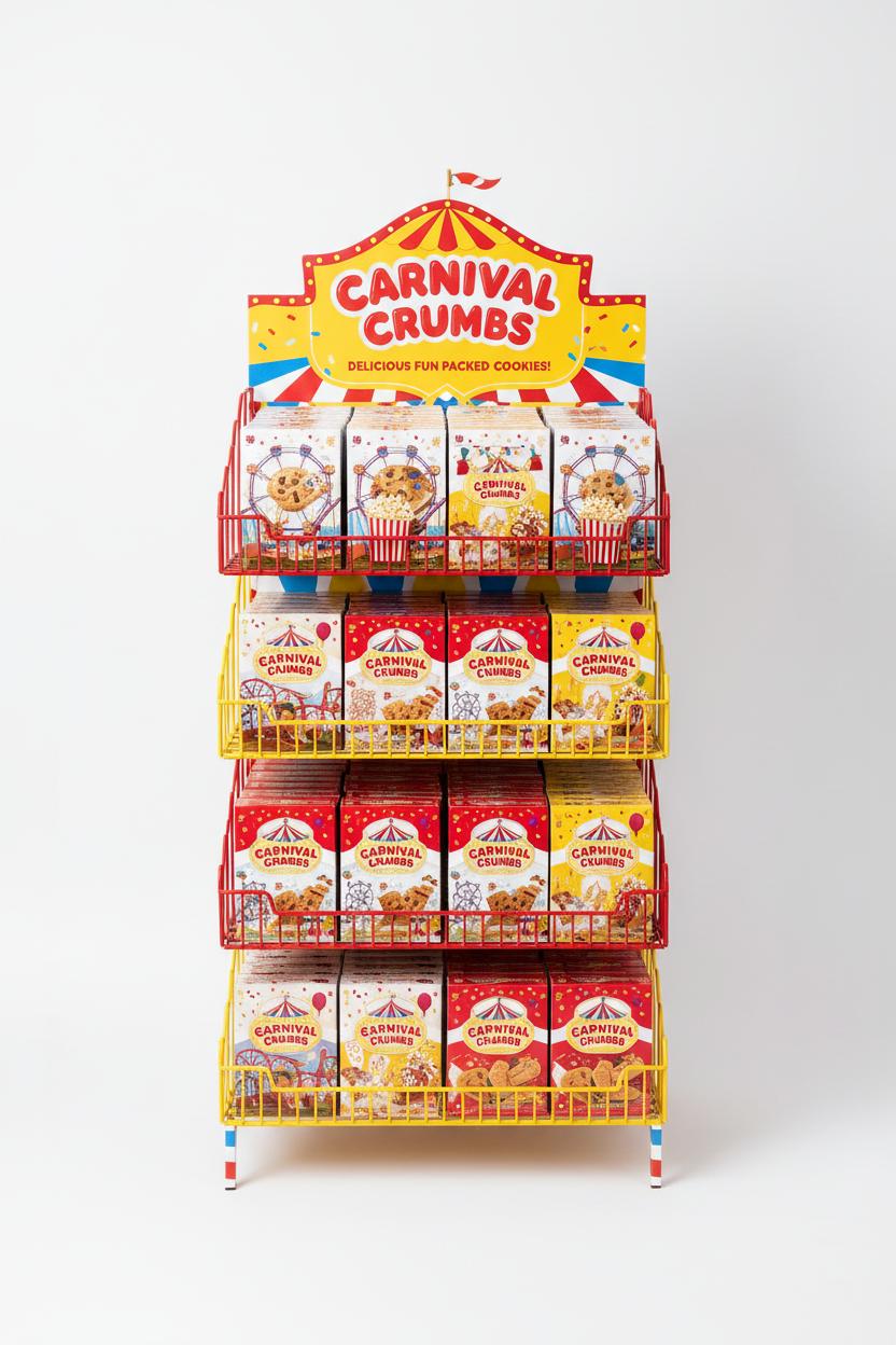 Rack de piso Carnaval para punto de venta en República Dominicana