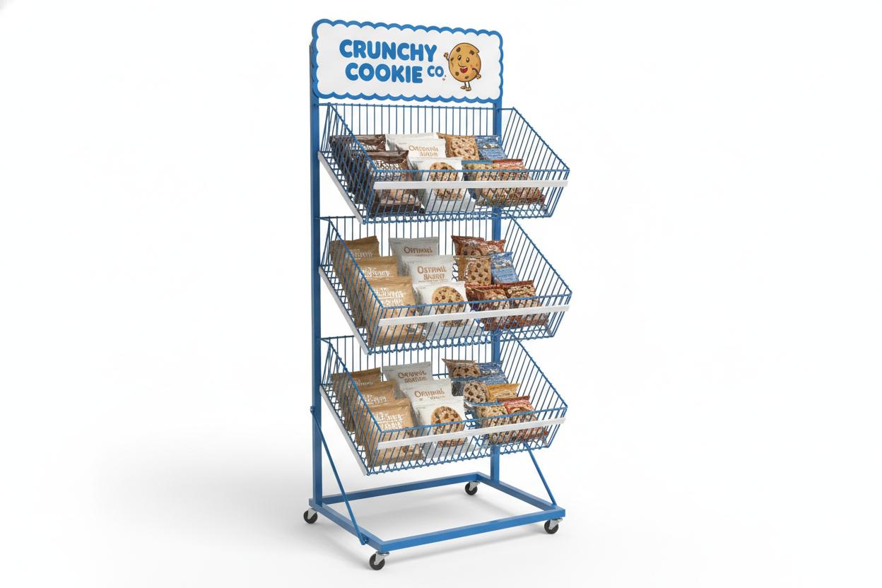 Rack de piso Gamesa para exhibición en retail